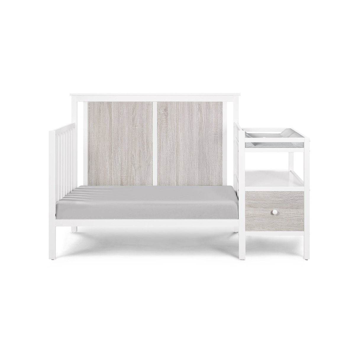 Wooden 4-in-1 Crib and Changer Combo with Shelves - Sleep Galleria