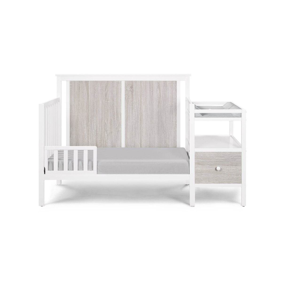 Wooden 4-in-1 Crib and Changer Combo with Shelves - Sleep Galleria