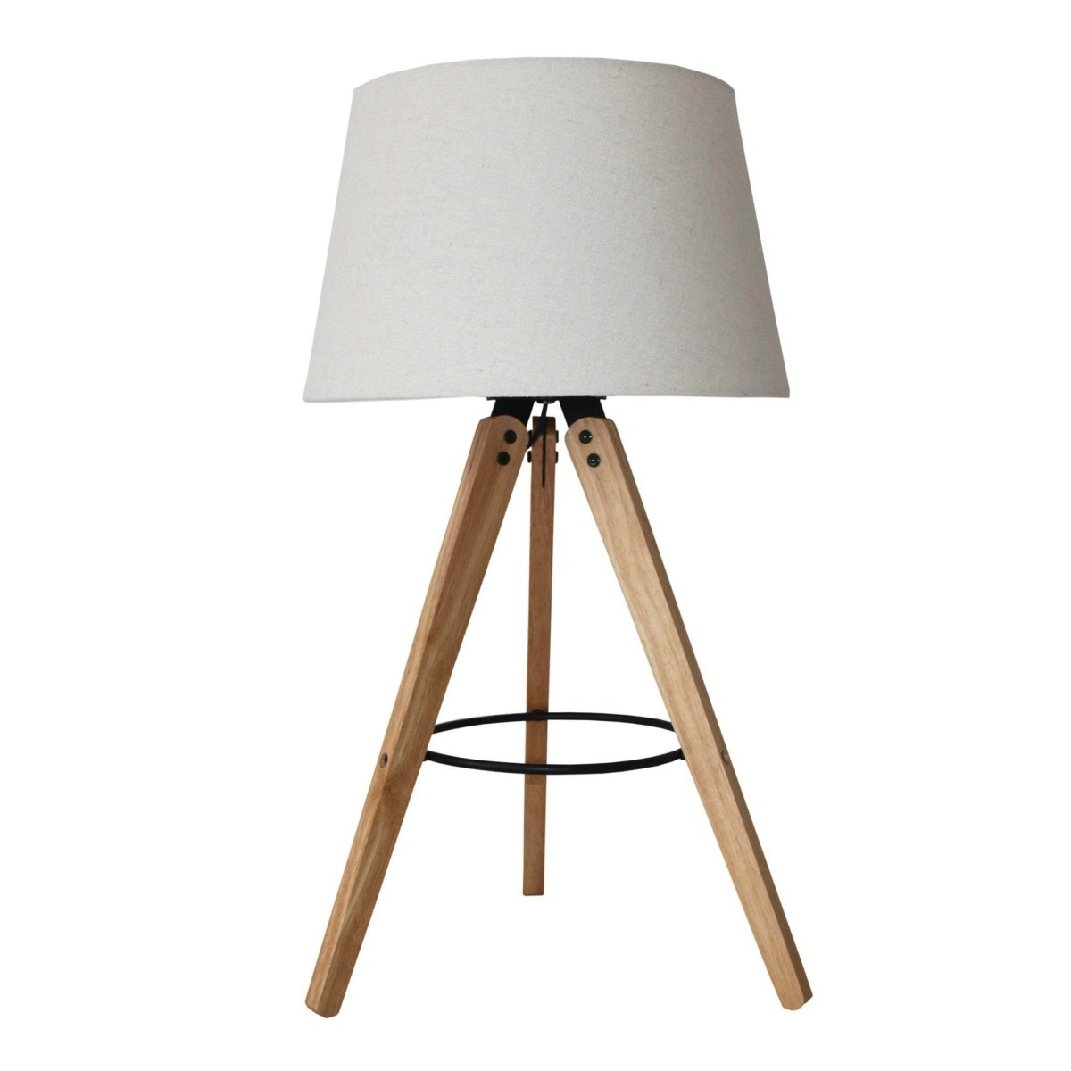 Wooden Tripod Table Lamp With Linen Shade - Sleep Galleria