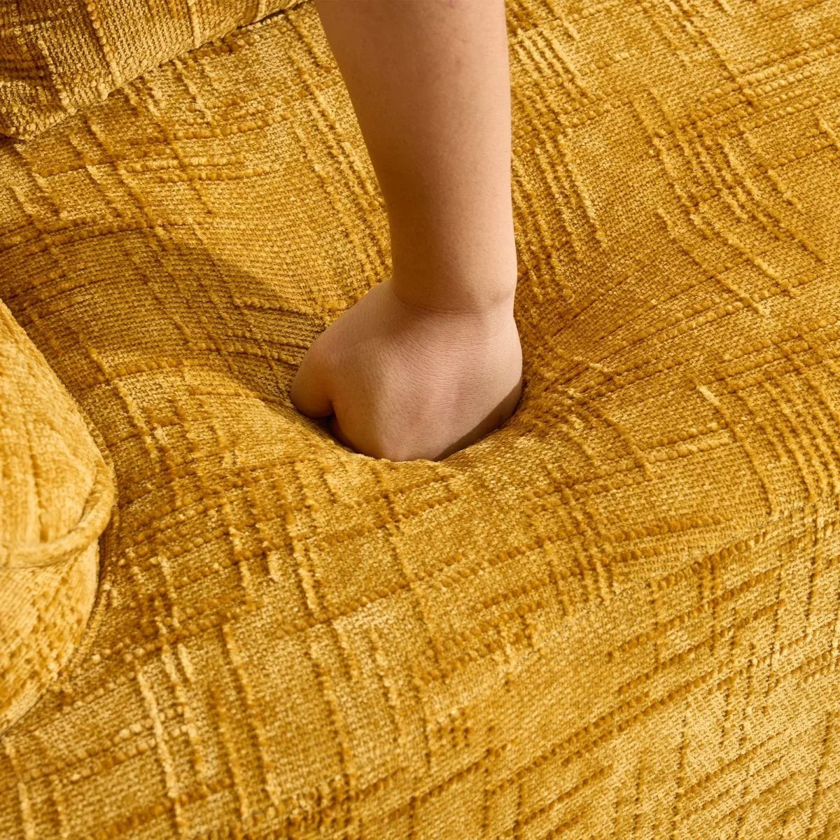 Yellow Chenille Foam Spring Two-Seater Soft Sofa - Omega Lifestyles