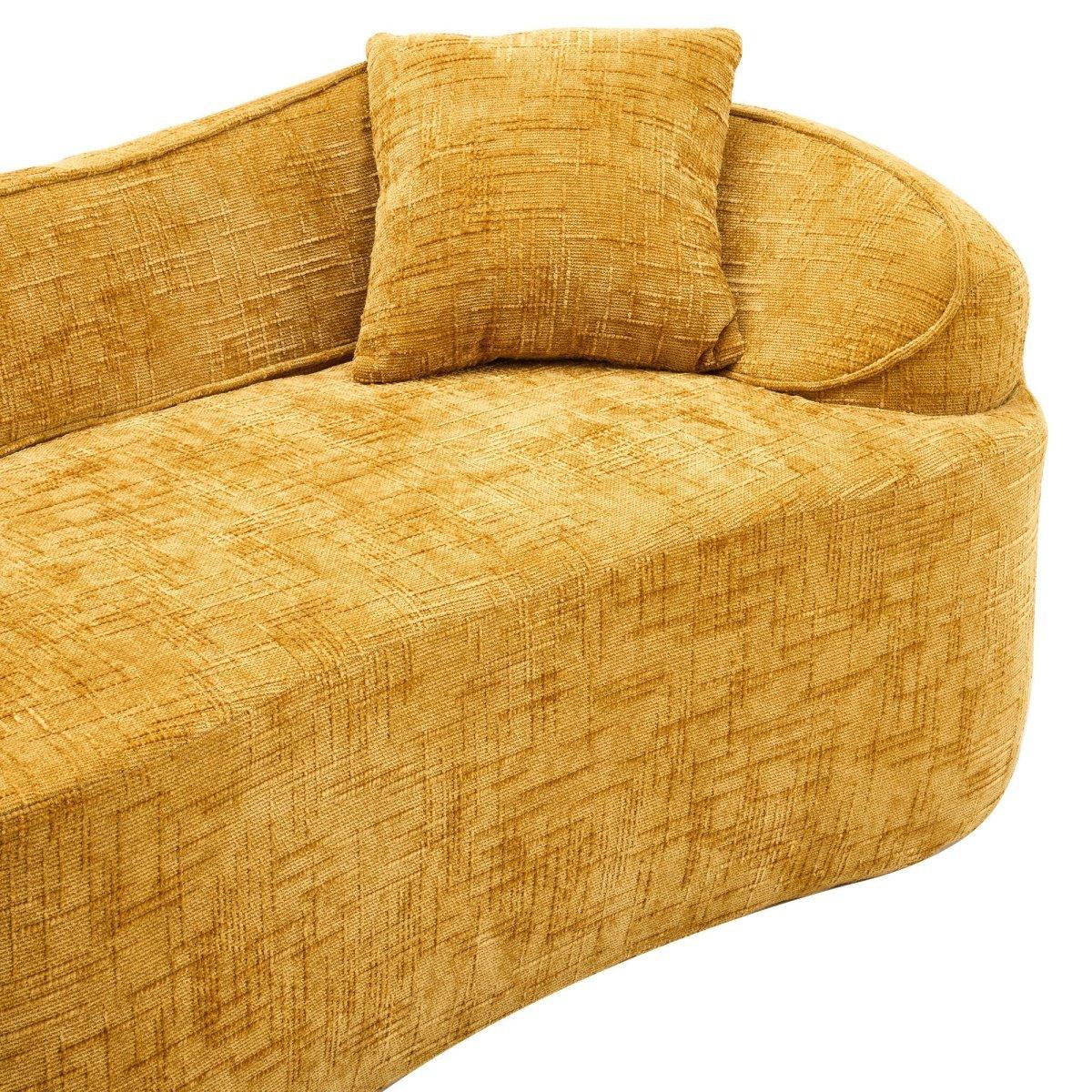 Yellow Chenille Foam Spring Two-Seater Soft Sofa - Omega Lifestyles