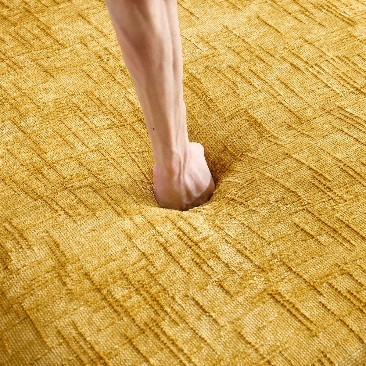 Yellow Chenille L-Shaped Medium-Soft 4-Seat Sofa - Omega Lifestyles