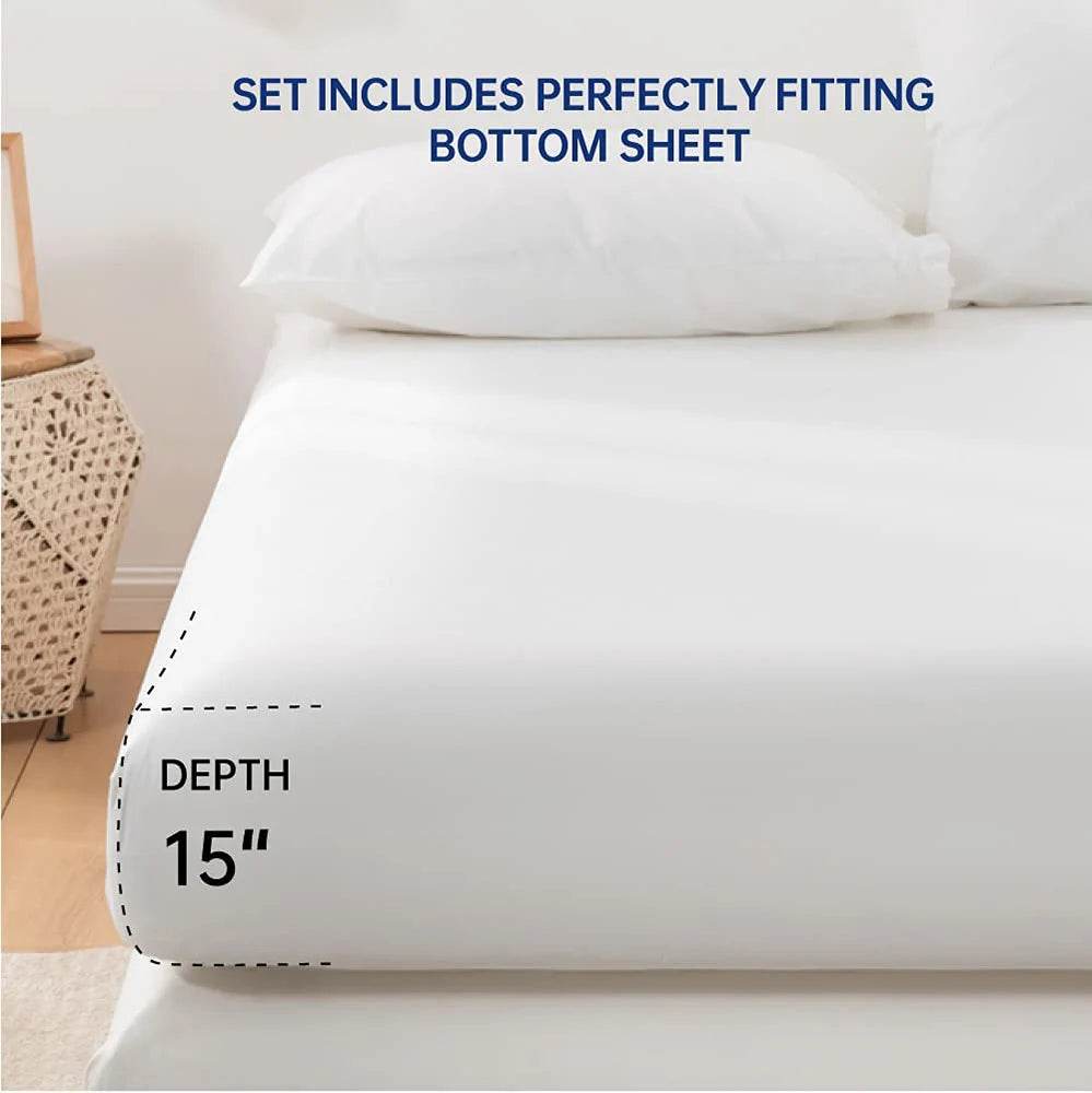 3-Piece 100% Cotton Soft Sheet Set - Sleep Galleria