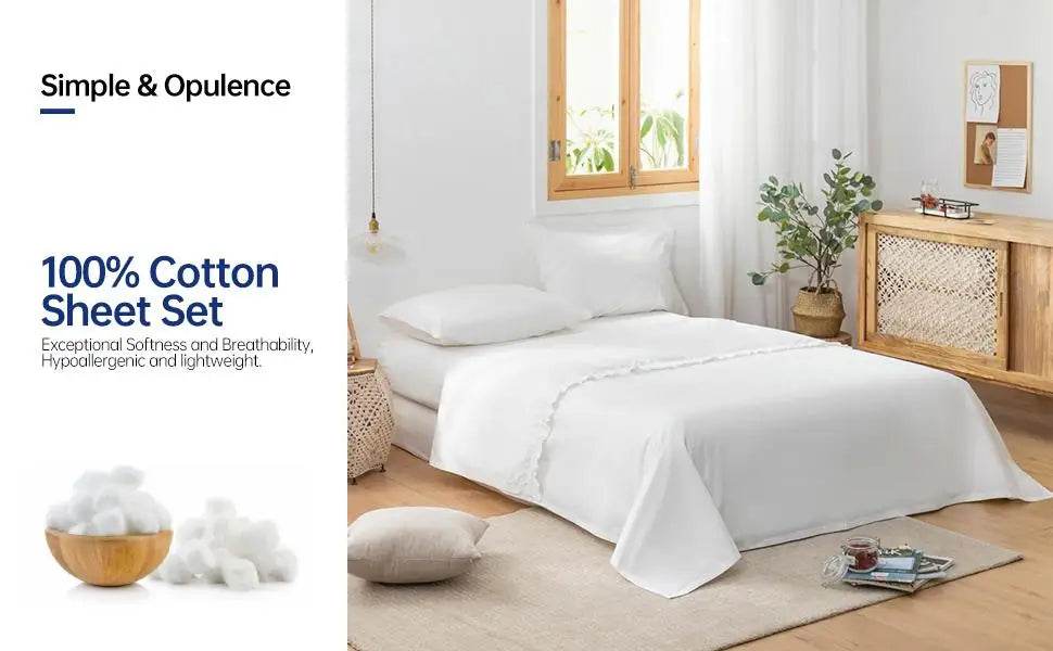 3-Piece 100% Cotton Soft Sheet Set - Sleep Galleria