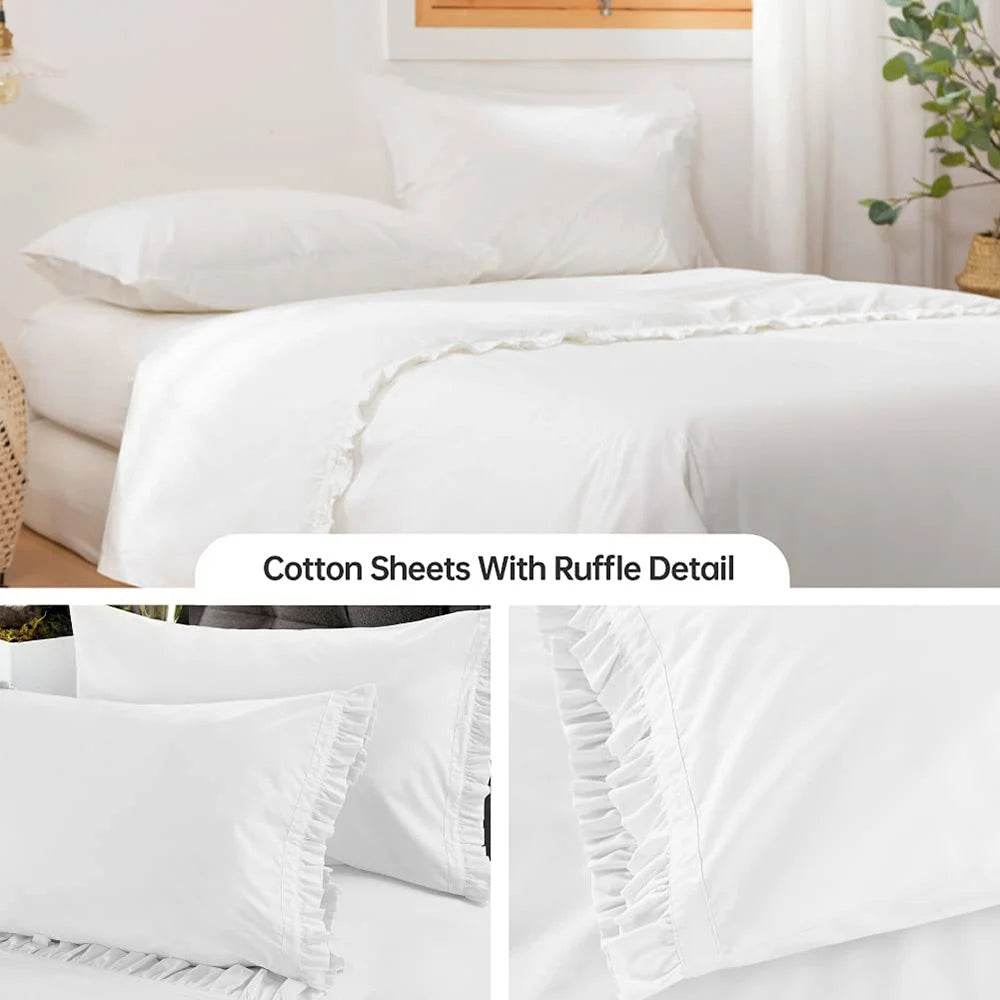 3-Piece 100% Cotton Soft Sheet Set - Sleep Galleria
