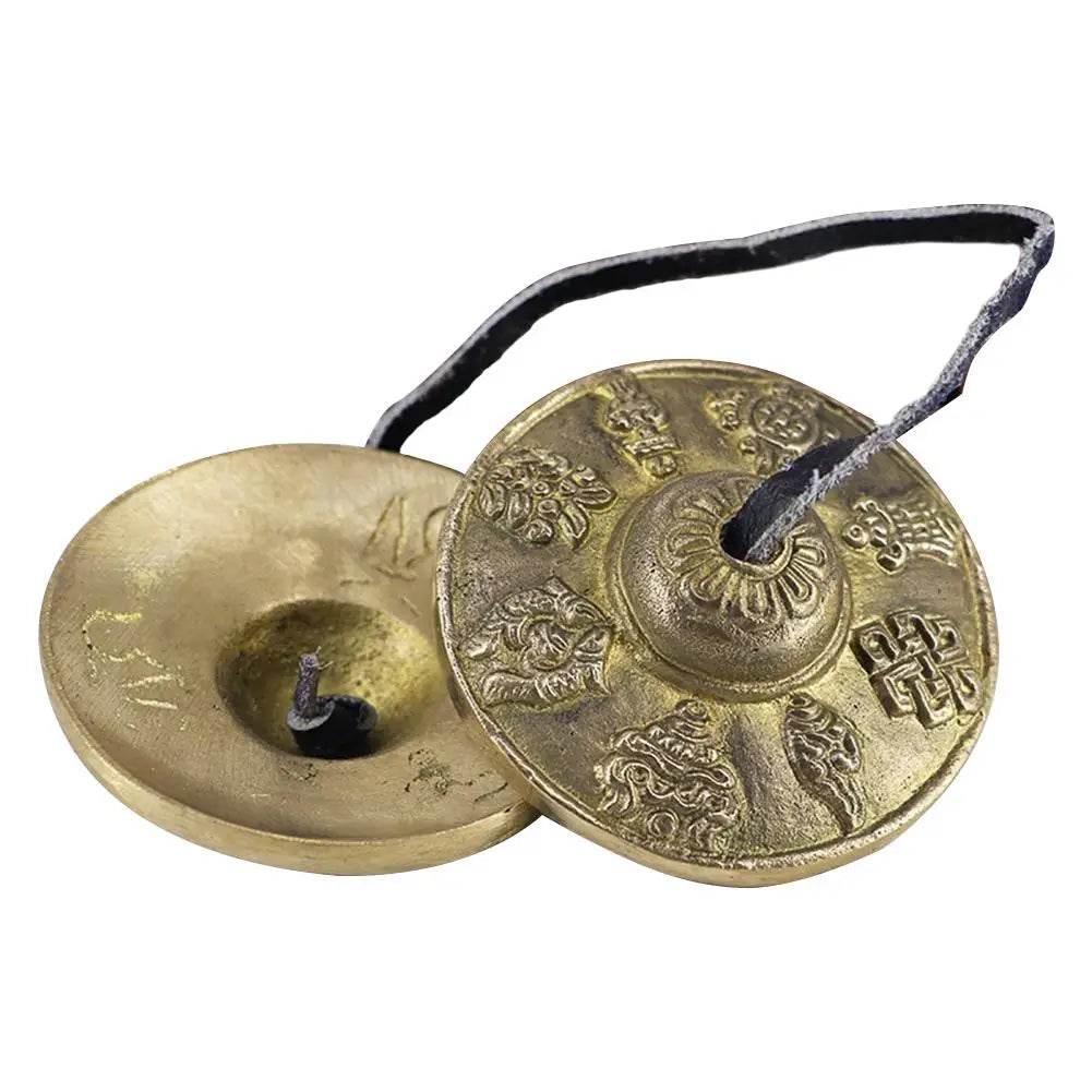 1 Pair Yoga Cymbals Brass Cymbal Bell Chimes Tibetan Buddhist Style Tingsha Meditation Yoga Accessory Instrument Cymbals Yoga - Omega Lifestyles
