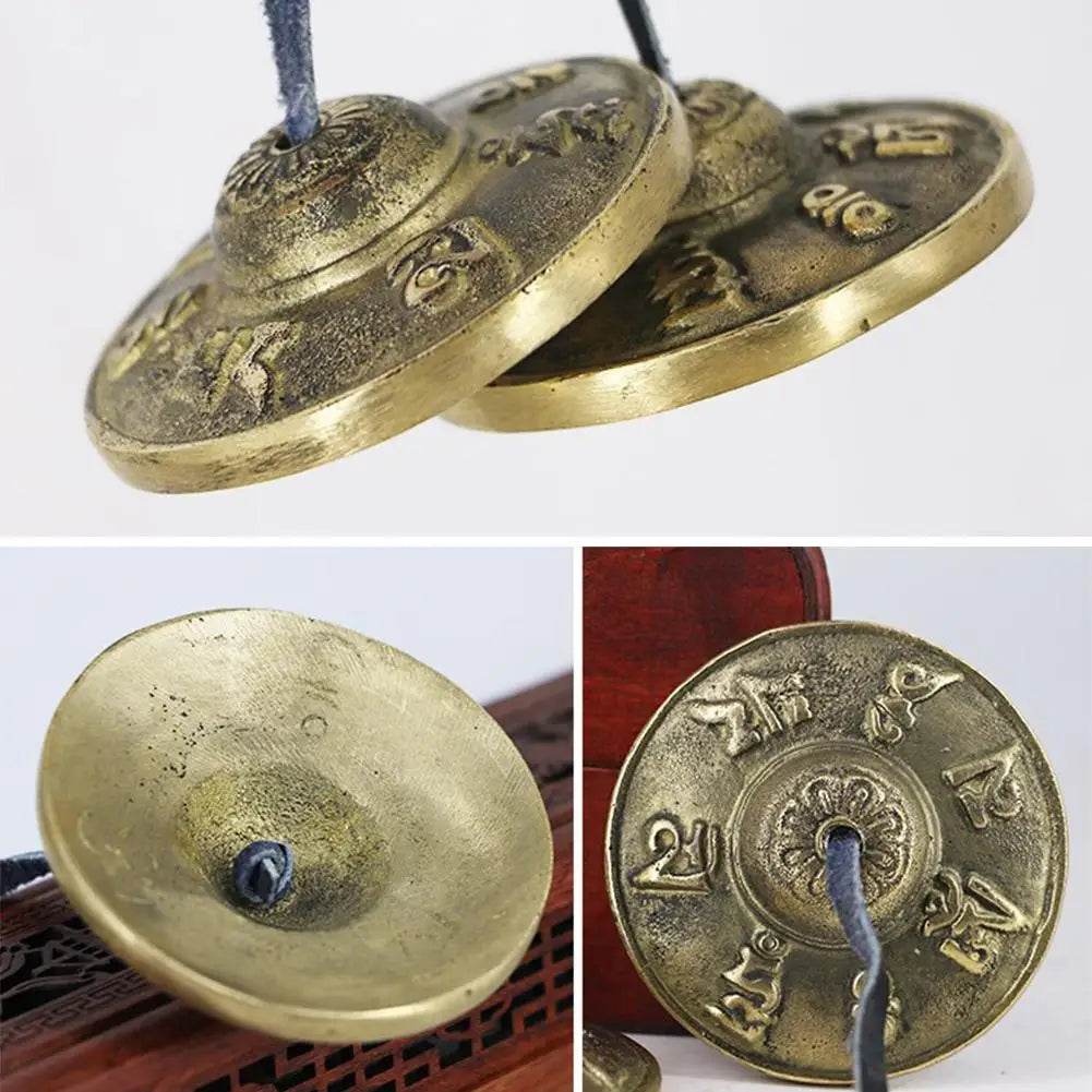 1 Pair Yoga Cymbals Brass Cymbal Bell Chimes Tibetan Buddhist Style Tingsha Meditation Yoga Accessory Instrument Cymbals Yoga - Omega Lifestyles