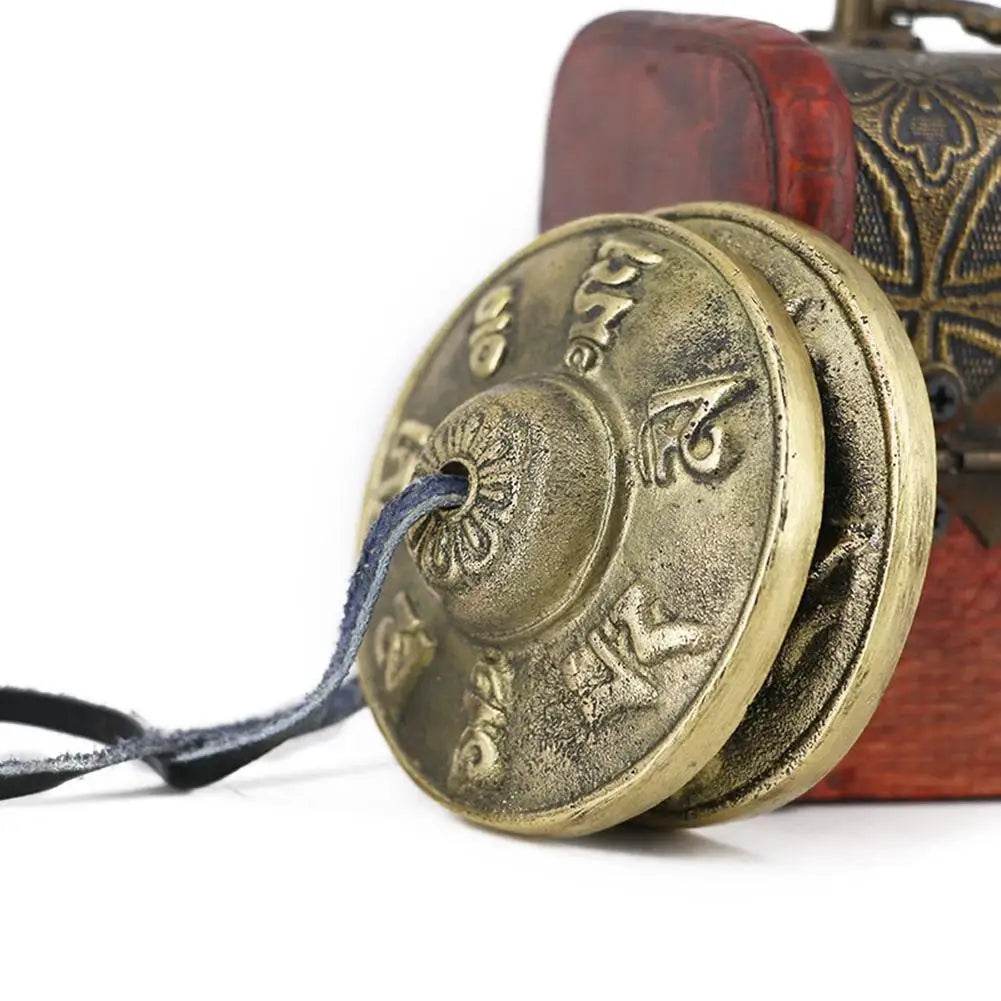 1 Pair Yoga Cymbals Brass Cymbal Bell Chimes Tibetan Buddhist Style Tingsha Meditation Yoga Accessory Instrument Cymbals Yoga - Omega Lifestyles
