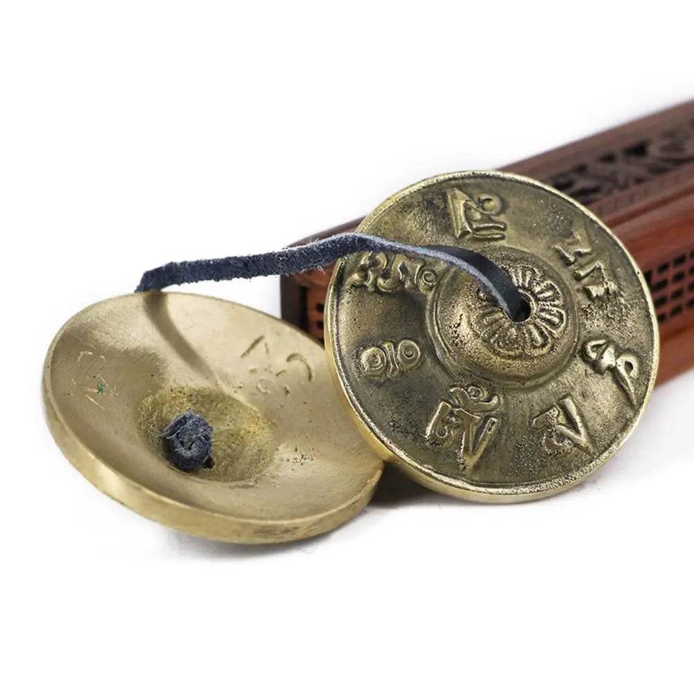1 Pair Yoga Cymbals Brass Cymbal Bell Chimes Tibetan Buddhist Style Tingsha Meditation Yoga Accessory Instrument Cymbals Yoga - Omega Lifestyles