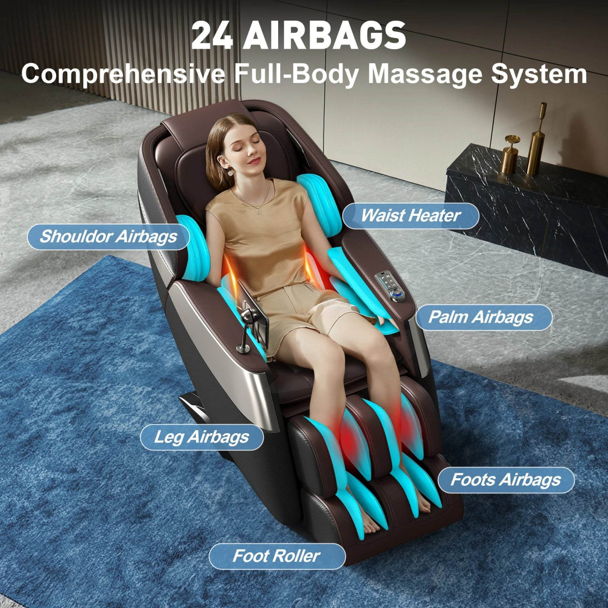 1 Year Warranty USA Local Delivery 4D Airbag Zero Gravity full body Massage Chair Home 3D Foot Roller Shiatsu Office Chair - Sleep Galleria