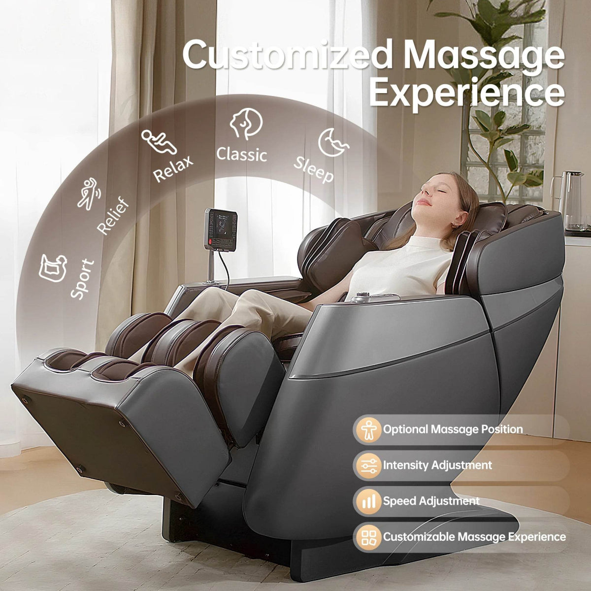 1 Year Warranty USA Local Delivery 4D Airbag Zero Gravity full body Massage Chair Home 3D Foot Roller Shiatsu Office Chair - Sleep Galleria