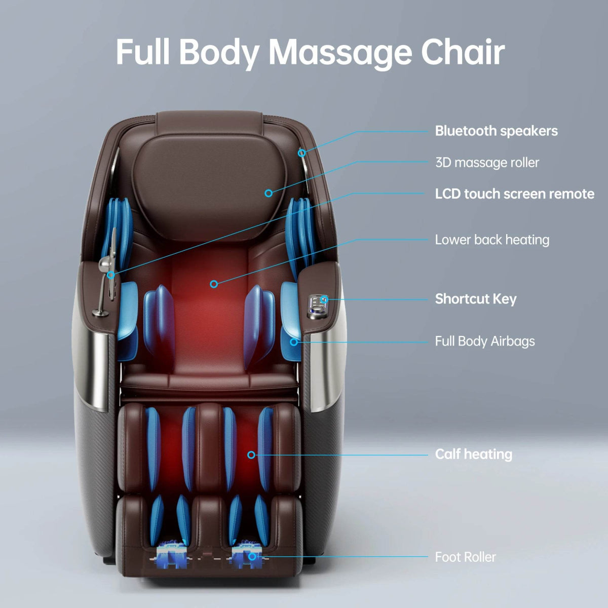 1 Year Warranty USA Local Delivery 4D Airbag Zero Gravity full body Massage Chair Home 3D Foot Roller Shiatsu Office Chair - Sleep Galleria