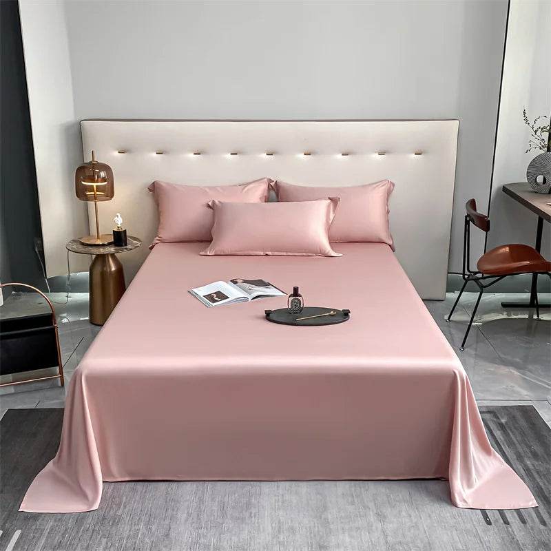 100% Bamboo Bed Sheet Flat Bed Sheets Luxury Flat Sheet Solid Color Single/Double/King/Queen Size Bed Linens Summer Cooling 2024 - Sleep Galleria