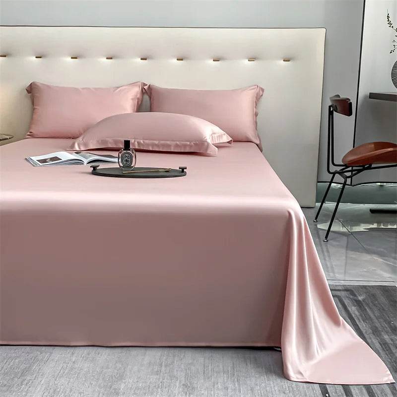 100% Bamboo Bed Sheet Flat Bed Sheets Luxury Flat Sheet Solid Color Single/Double/King/Queen Size Bed Linens Summer Cooling 2024 - Sleep Galleria