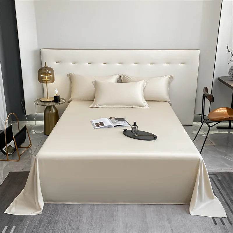 100% Bamboo Bed Sheet Flat Bed Sheets Luxury Flat Sheet Solid Color Single/Double/King/Queen Size Bed Linens Summer Cooling 2024 - Sleep Galleria