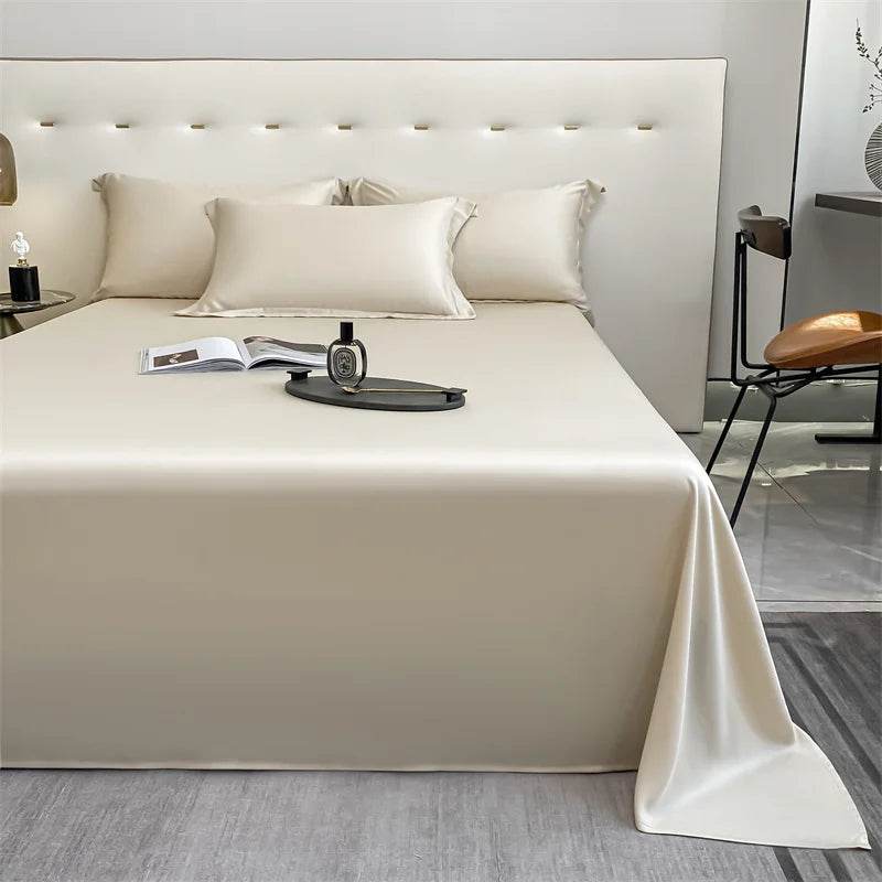 100% Bamboo Bed Sheet Flat Bed Sheets Luxury Flat Sheet Solid Color Single/Double/King/Queen Size Bed Linens Summer Cooling 2024 - Sleep Galleria