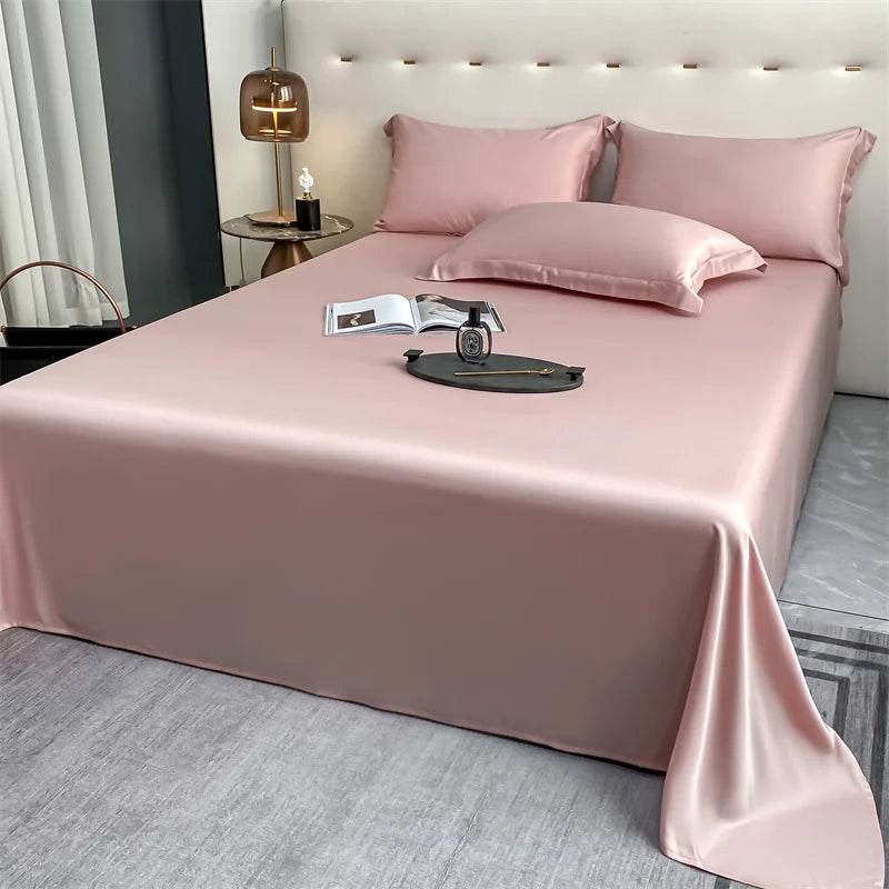 100% Bamboo Bed Sheet Flat Bed Sheets Luxury Flat Sheet Solid Color Single/Double/King/Queen Size Bed Linens Summer Cooling 2024 - Sleep Galleria
