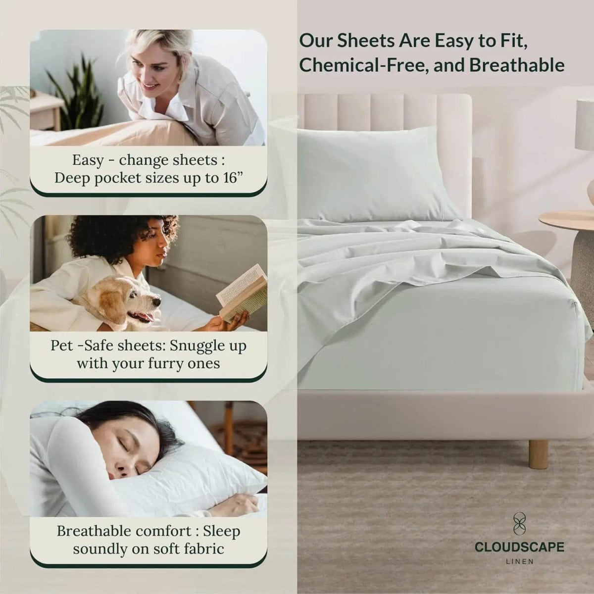 100% Egyptian Cotton Sheets Queen Size Bed Set, 4 Pieces Luxury Bedding Sheet, 1000 Thread Count,Hotel Quality, Silky Soft, - Omega Lifestyles