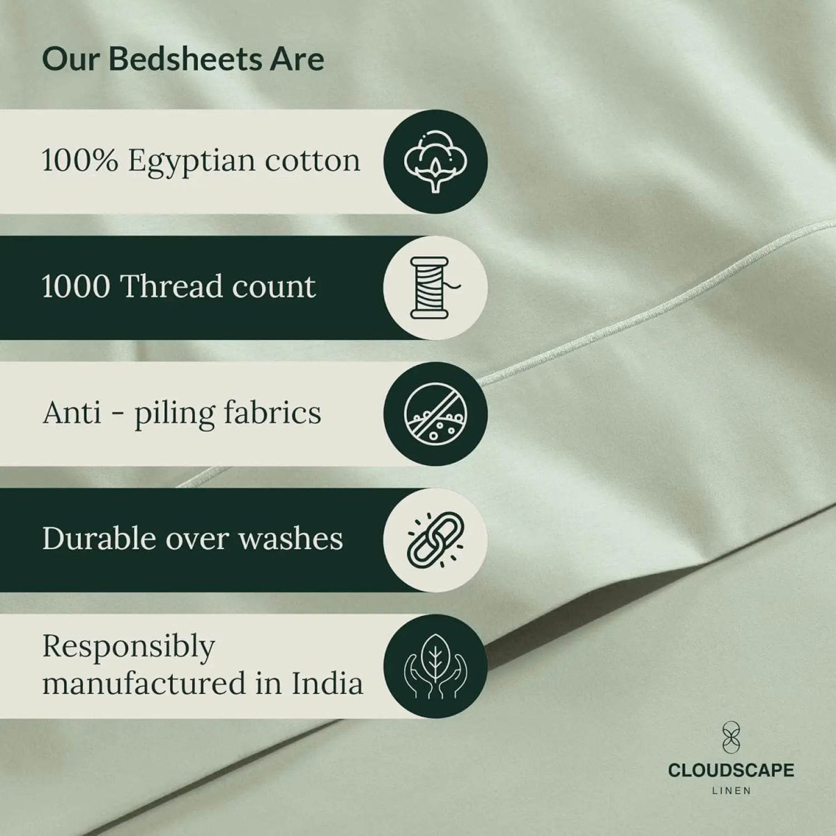 100% Egyptian Cotton Sheets Queen Size Bed Set, 4 Pieces Luxury Bedding Sheet, 1000 Thread Count,Hotel Quality, Silky Soft, - Omega Lifestyles