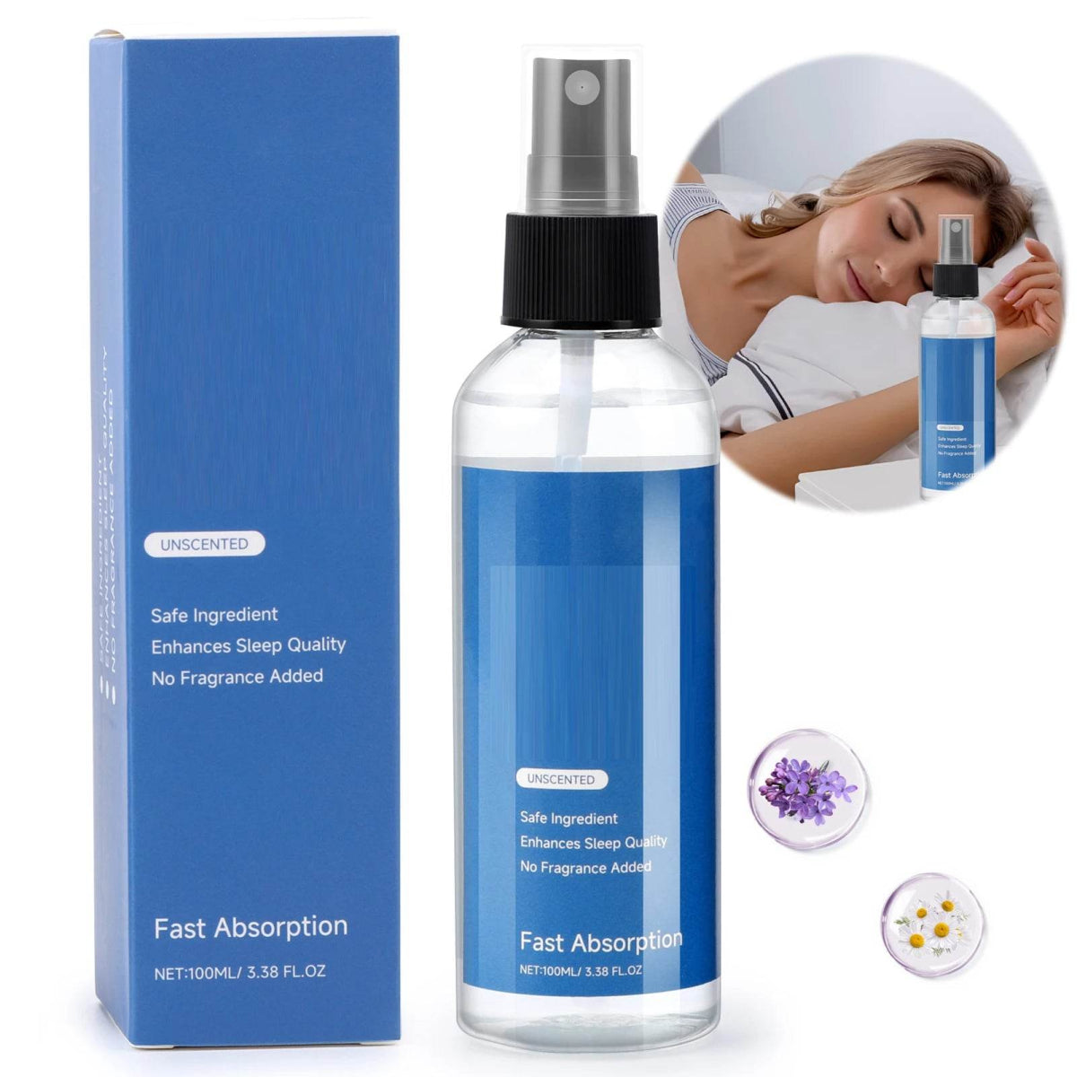 100ml Sleep Aid Spray Sleep Spray Fast Absorption Mild Long Lasting No Fragrance Overnight Sleep Pillow Spray Sleep Pillow Spray - Sleep Galleria