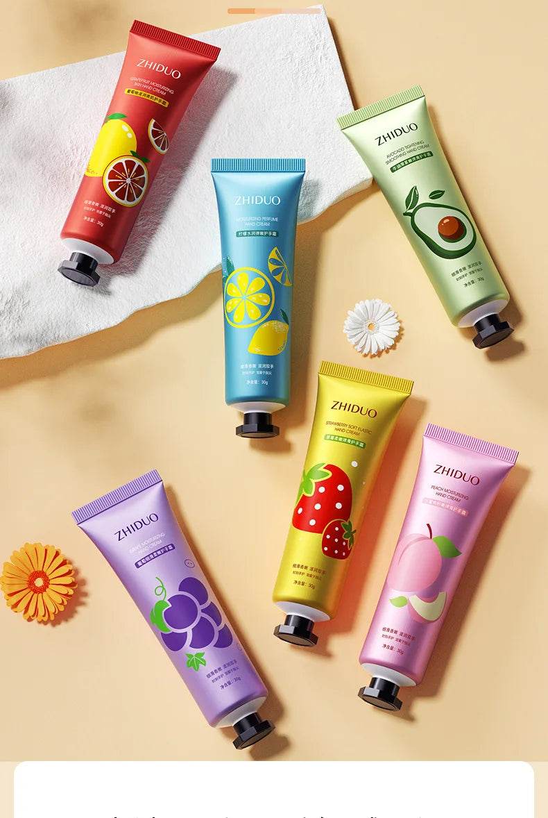 10pcs Fruit and Flower Fragrance Hand Cream Moisturizing Refreshing Nourishing Improving Roughness Hands Skin Care Products - Sleep Galleria