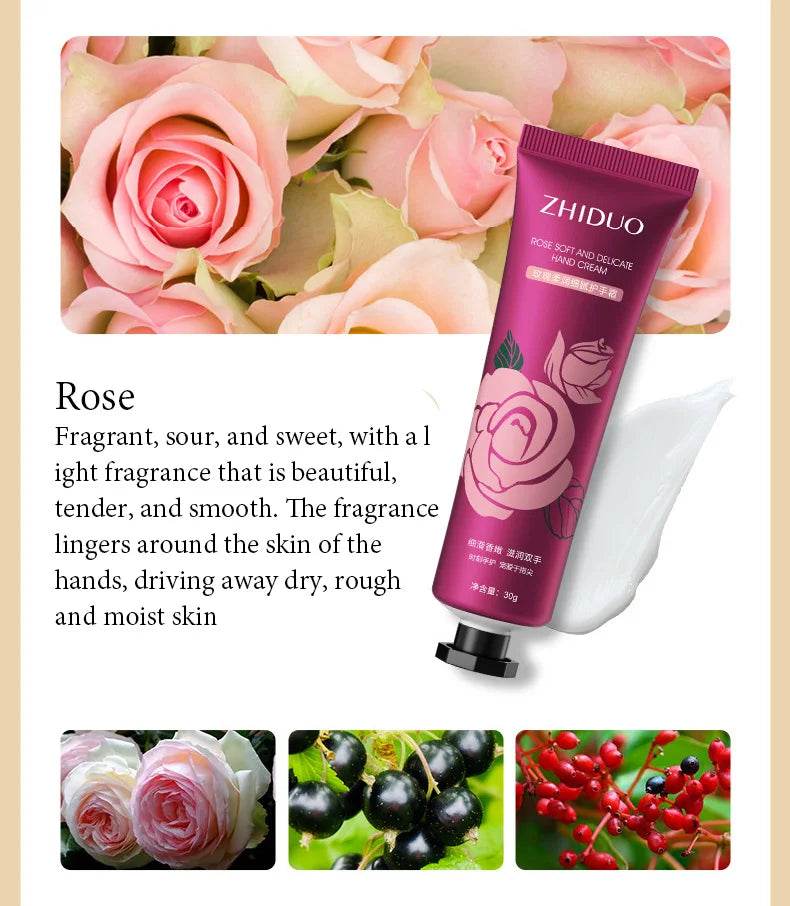 10pcs Fruit and Flower Fragrance Hand Cream Moisturizing Refreshing Nourishing Improving Roughness Hands Skin Care Products - Sleep Galleria
