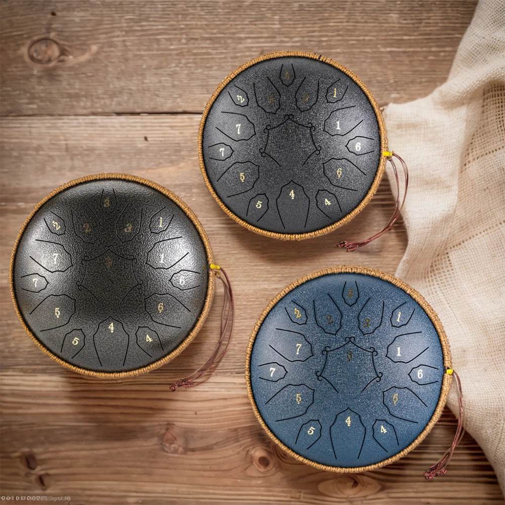 12 Inch D Tone Ethereal Drum Yoga Meditation Sound Healing 15 Notes Percussion Musical Instrument Child Beginner Hand Drum - Omega Lifestyles