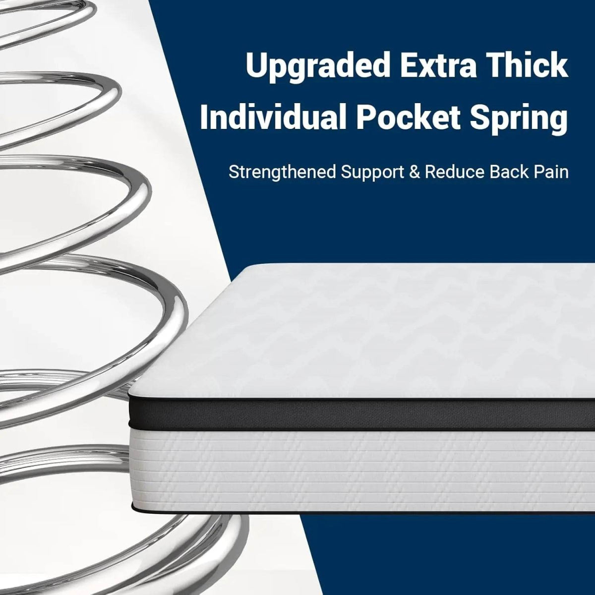 14 Inch Queen Mattress Hybrid Mattresses in a Box with Individual Pocket Spring Medium Firm Queen Size Mattress for Pressure Rel - Sleep Galleria