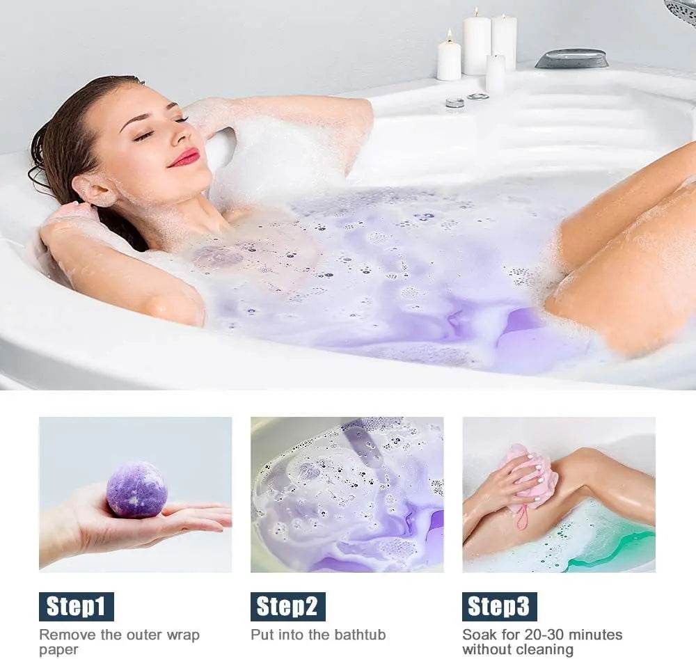 17 styles Shower Bath Salt Ball Dried Flower Ease Tension Natural Essential Oil Bubble Bouncy Explosion Bath Ball Clean Bathtub - Sleep Galleria
