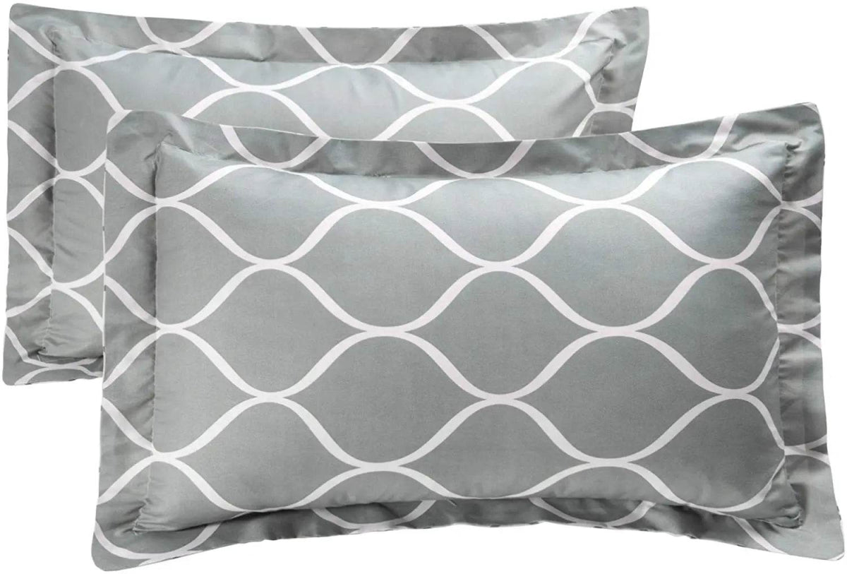 2-Pieces Gray Geometric Polyester Twin Bedding Comforter Set - Sleep Galleria