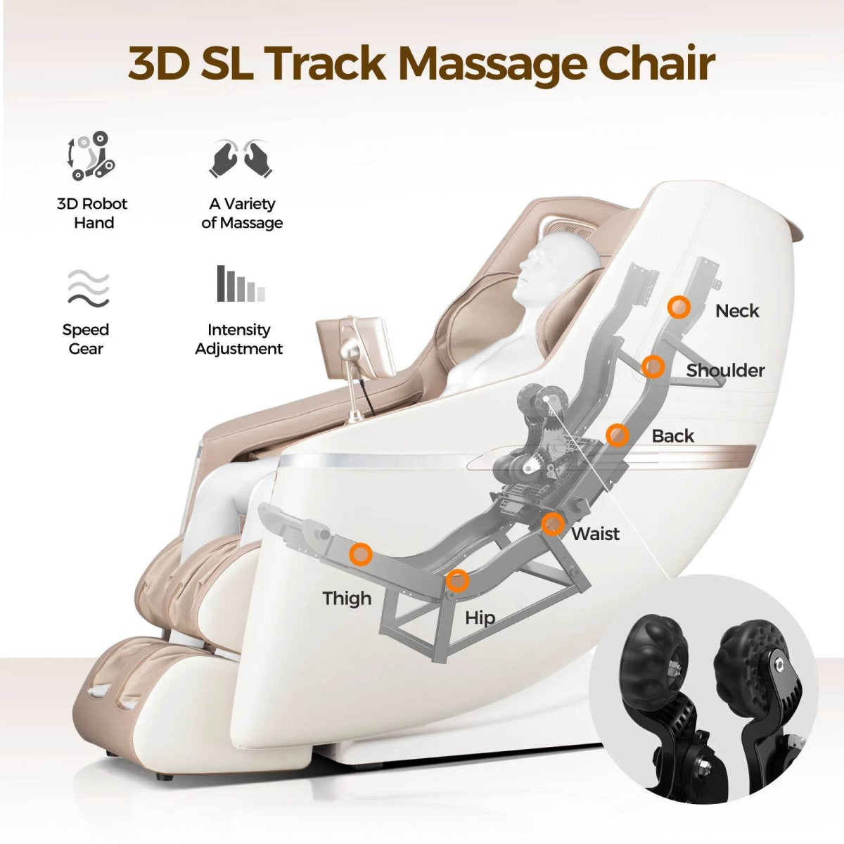 2 Year Warranty 4D SL Airbag Zero Gravity full body Massage Chair Home 3D Office Foot Roller Shiatsu Office Chair Massage Sofa - Sleep Galleria