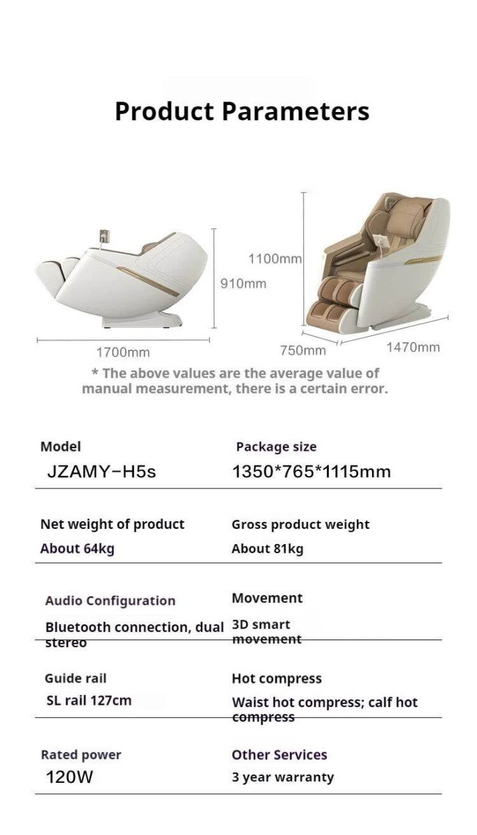 2 Year Warranty 4D SL Airbag Zero Gravity full body Massage Chair Home 3D Office Foot Roller Shiatsu Office Chair Massage Sofa - Sleep Galleria