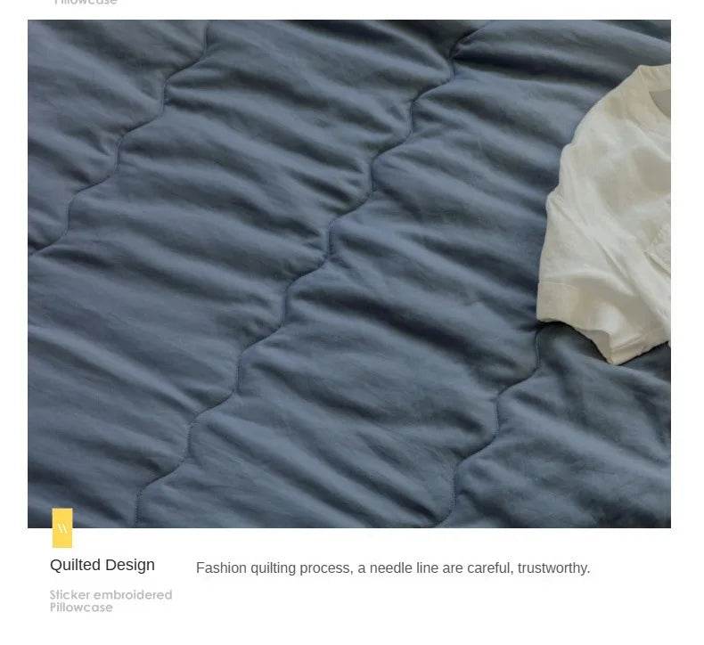 2025 new Japanese polyester cotton quilted summer quilt skin-friendly washable light luxury style solid color lightweight - Sleep Galleria