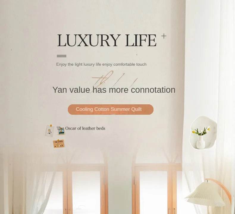 2025 new Japanese polyester cotton quilted summer quilt skin-friendly washable light luxury style solid color lightweight - Sleep Galleria