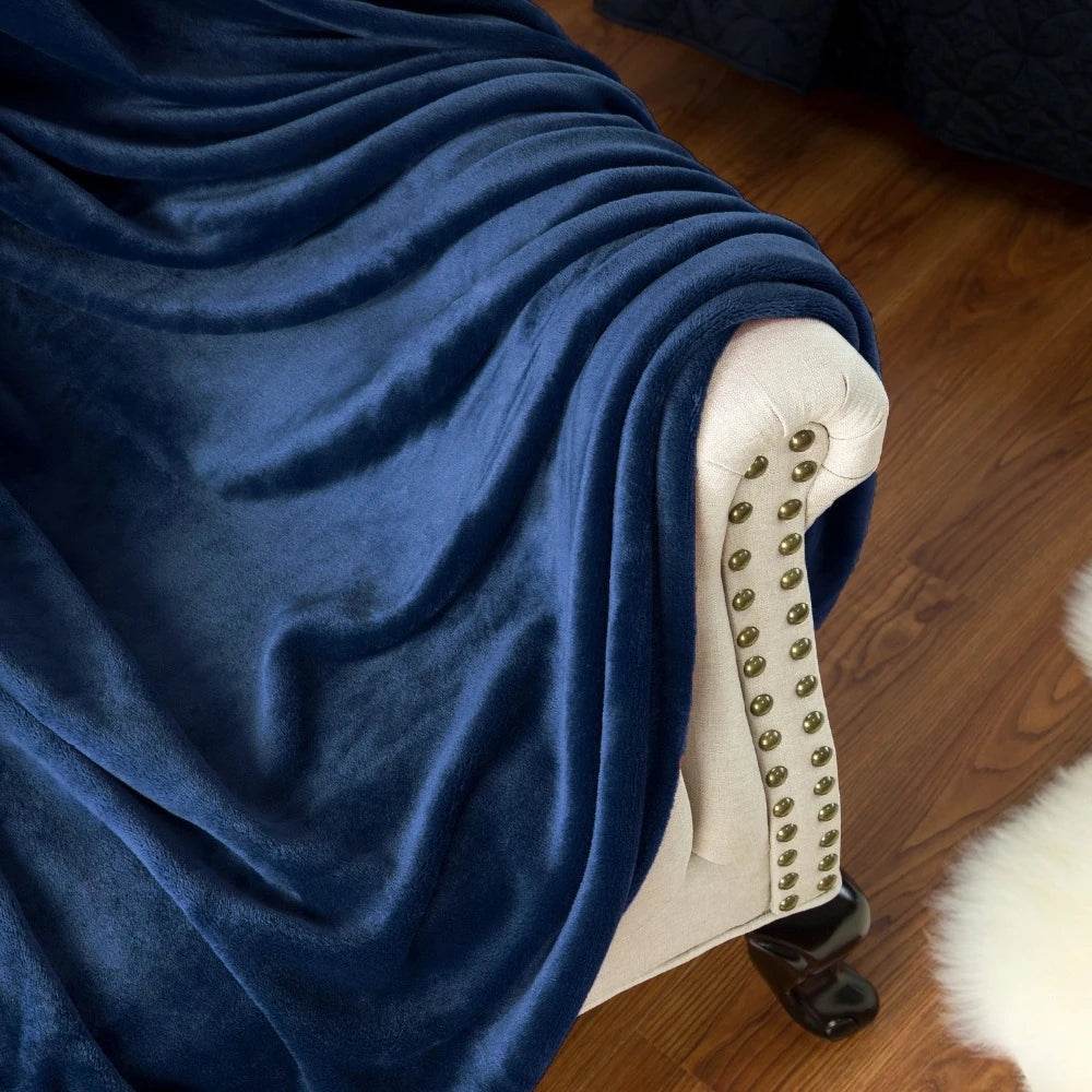 230GSM Coral Fleece Flannel Blankets For Beds Solid Blue Pink Soft Warm Thin Bedspread Sofa Cover Faux Fur Plaid Blanket - Sleep Galleria