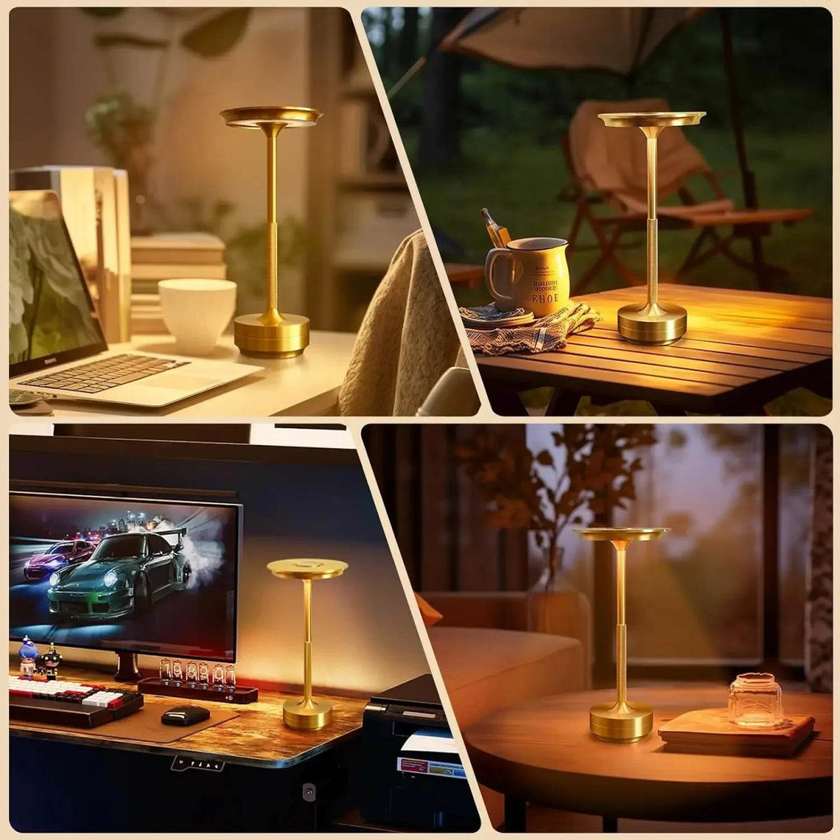 2PCS Rechargeable Wireless Table Lamp for Bedroom, Rechargeable, Touch Lamp, Camping Candle, Creative, USB-C, Desk Lamp - Sleep Galleria