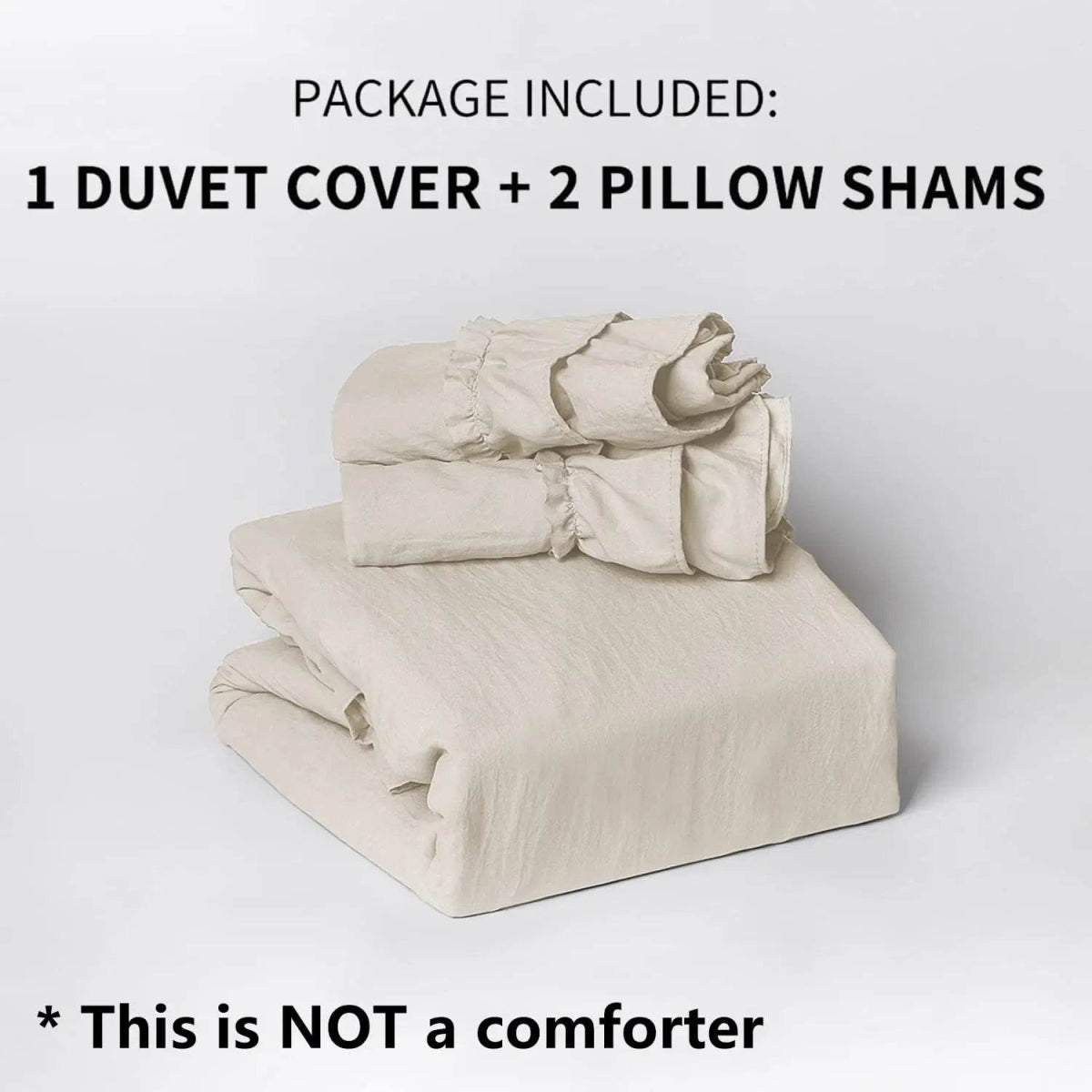 3 Piece Ruffled Duvet Cover Set Queen,Farmhouse Ruffle Comforter Set,Cozy Bedding Set - 1 Ruffle Comforter and 2 Pillowcases - Sleep Galleria