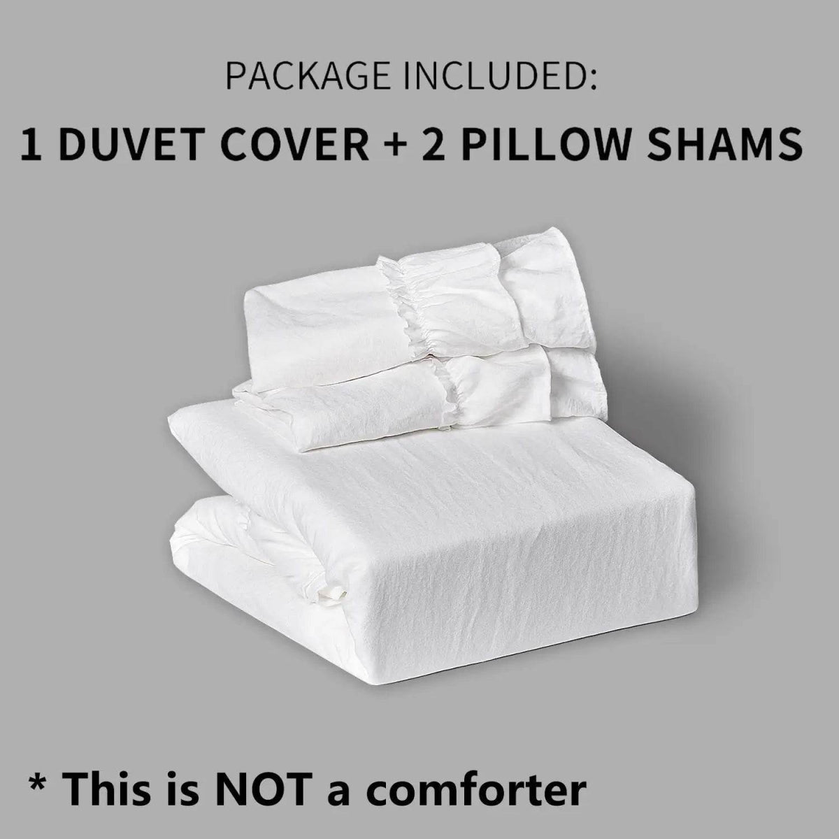3 Piece Ruffled Duvet Cover Set Queen,Farmhouse Ruffle Comforter Set,Cozy Bedding Set - 1 Ruffle Comforter and 2 Pillowcases - Sleep Galleria