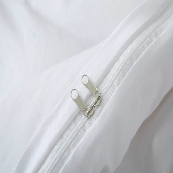 3 Pieces Solid Color Bedding Set with 1 Duvet Cover and 2 Pillow Shams, Comforter Not Included (King Size, White) - Sleep Galleria