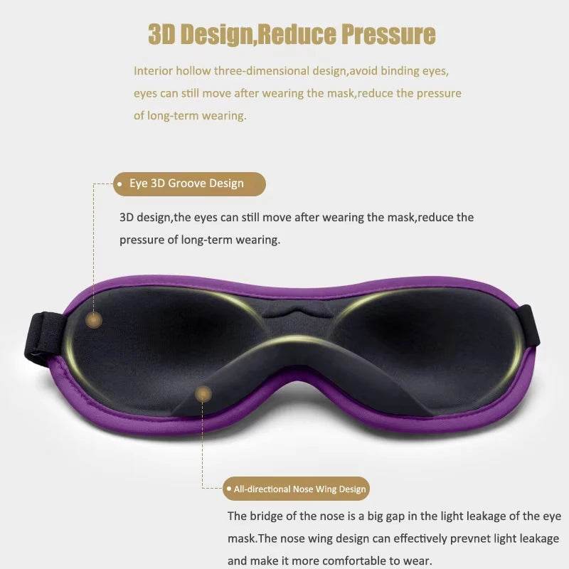 3D Eye Sleeping Mask Breathable Flight Nap Night Shading Sleep Eye Mask Portable Women Men Eye Cover Patch Milk Silk Eyeshade - Omega Lifestyles