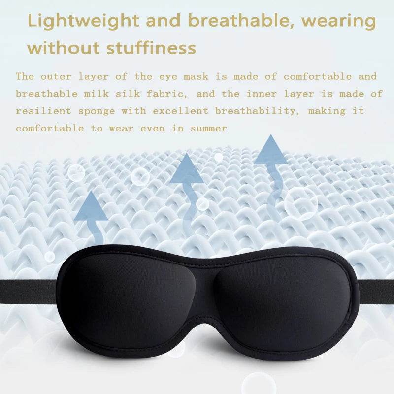 3D Eye Sleeping Mask Breathable Flight Nap Night Shading Sleep Eye Mask Portable Women Men Eye Cover Patch Milk Silk Eyeshade - Omega Lifestyles