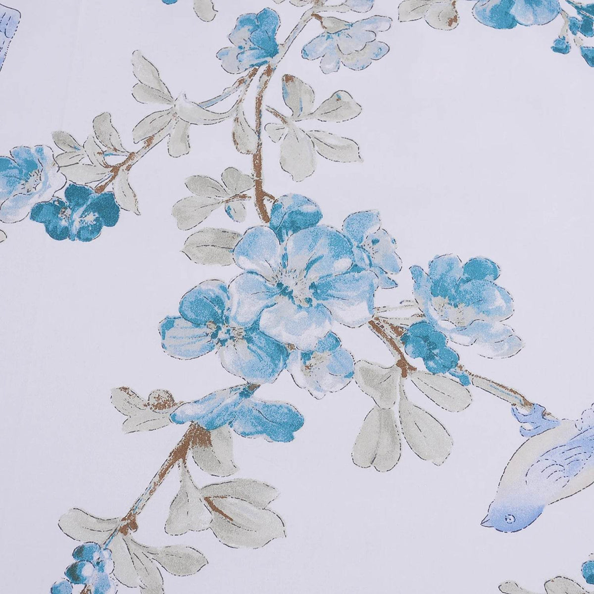 3pcs 600TC 100% Egyptian Cotton Duvet Cover Set, Blue Watercolor Floral, Soft Breathable Skin-Friendly (No Inserts) - Sleep Galleria