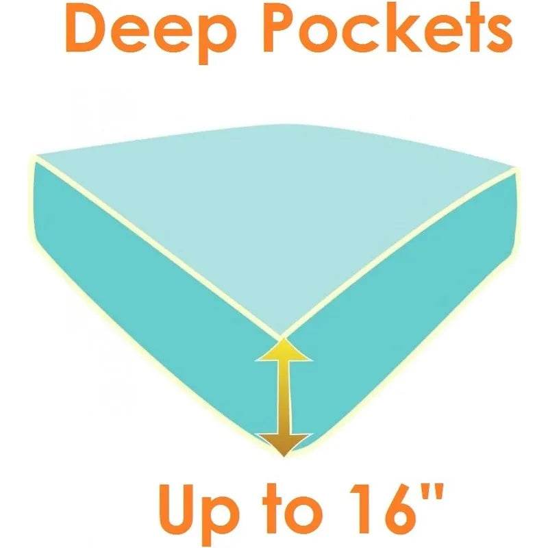 4-Piece Premium Hotel Quality Wrinkle Resistant Coziest Bedding Set All Around Elastic Fitted Sheet Deep Pocket up to 16inch - Sleep Galleria