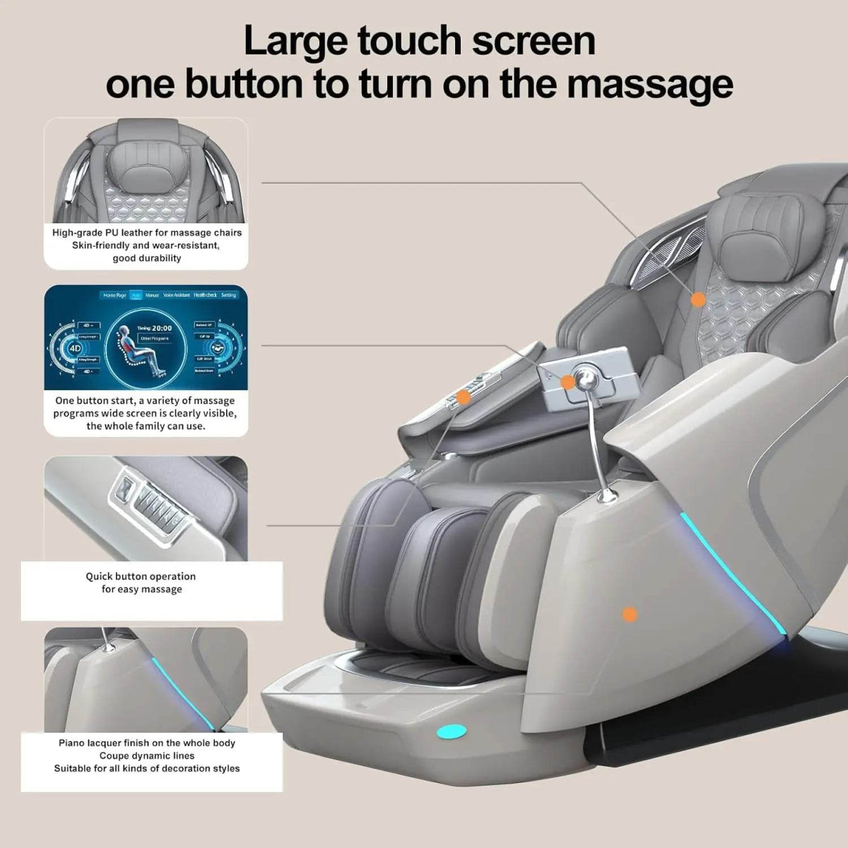 5D Massage Chair Yoga Stretch Zero Gravity Massage Chairs Automatic Calfrest Extension Calf Kneading Full Body Relaxation Gits - Sleep Galleria