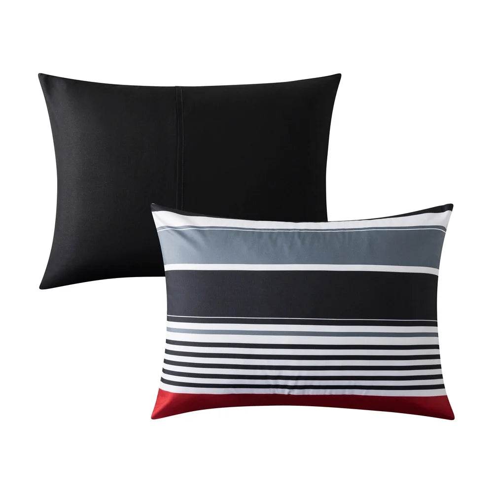 7 Piece Reversible Bedding Set Queen Comforter Sheets Pillowcases Shams Soft Polyester Machine Washable Unisex Storage Bag - Sleep Galleria