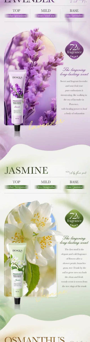 75g BIOAQUA Lavender Sakura Moisturizing Hand Cream Jasmine Moisturizing Nourishing Hydrating Hands Moisturizer Skin Care - Sleep Galleria
