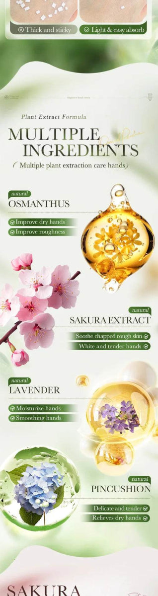 75g BIOAQUA Lavender Sakura Moisturizing Hand Cream Jasmine Moisturizing Nourishing Hydrating Hands Moisturizer Skin Care - Sleep Galleria