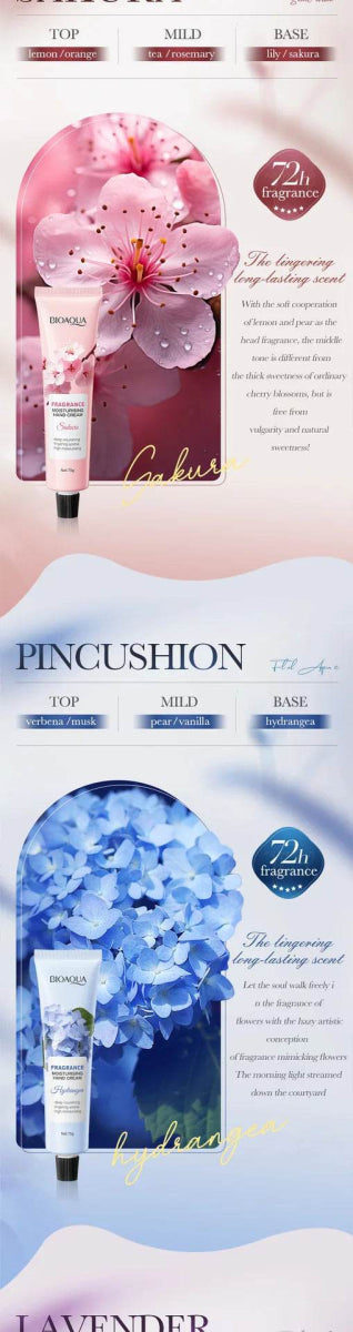 75g BIOAQUA Lavender Sakura Moisturizing Hand Cream Jasmine Moisturizing Nourishing Hydrating Hands Moisturizer Skin Care - Sleep Galleria