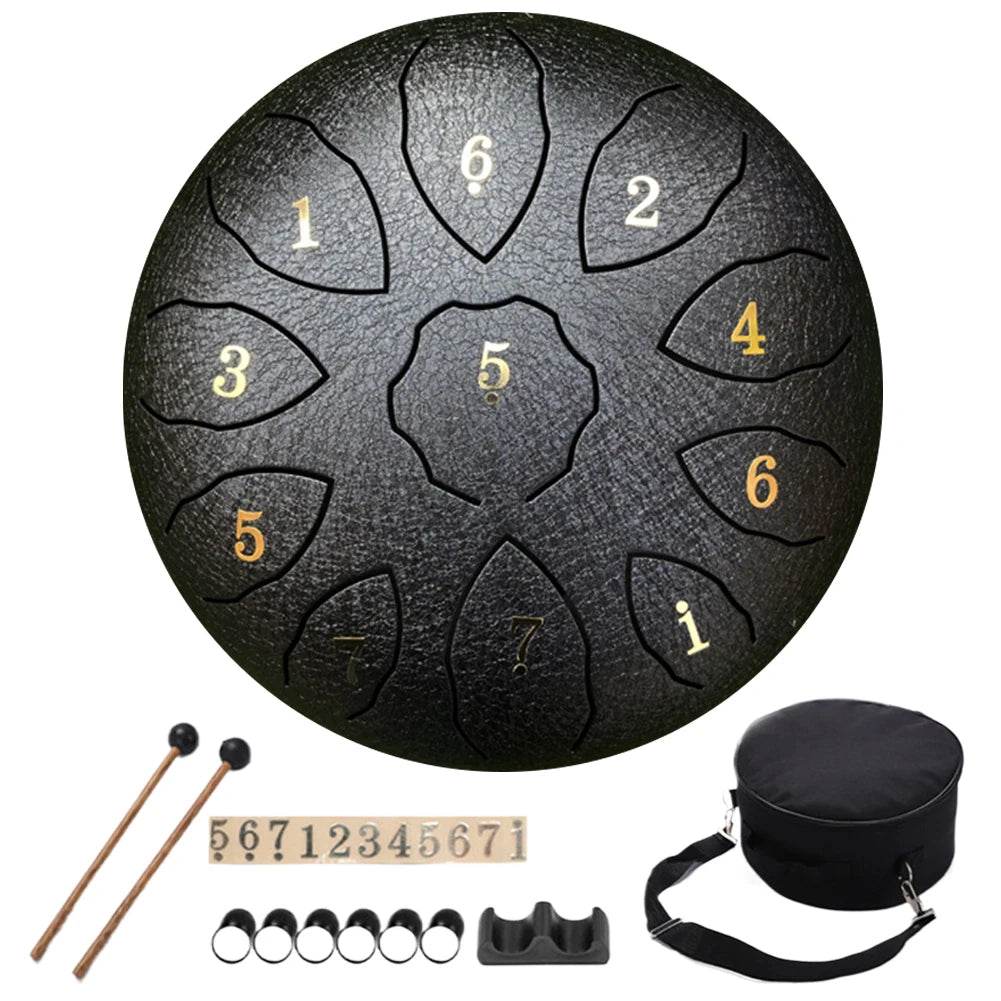 8 Inch 11 Notes Hand Pan Drum with Drum Mallets Carry Bag Finger Picks Stickers Rain Drum Instrument F Key for Meditation Yoga - Sleep Galleria