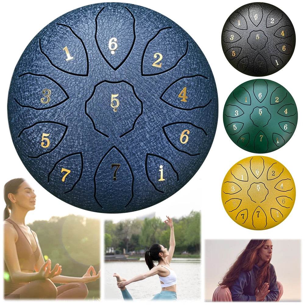8 Inch 11 Notes Hand Pan Drum with Drum Mallets Carry Bag Finger Picks Stickers Rain Drum Instrument F Key for Meditation Yoga - Sleep Galleria